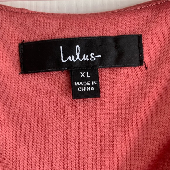 Lulus Swiss Dot Coral MIDI Dress - Picture 4 of 4
